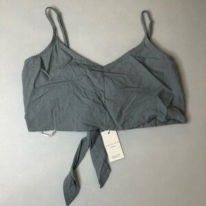 Grade & Gather Sage Tie Back Crop Adjustable Straps NWT Small